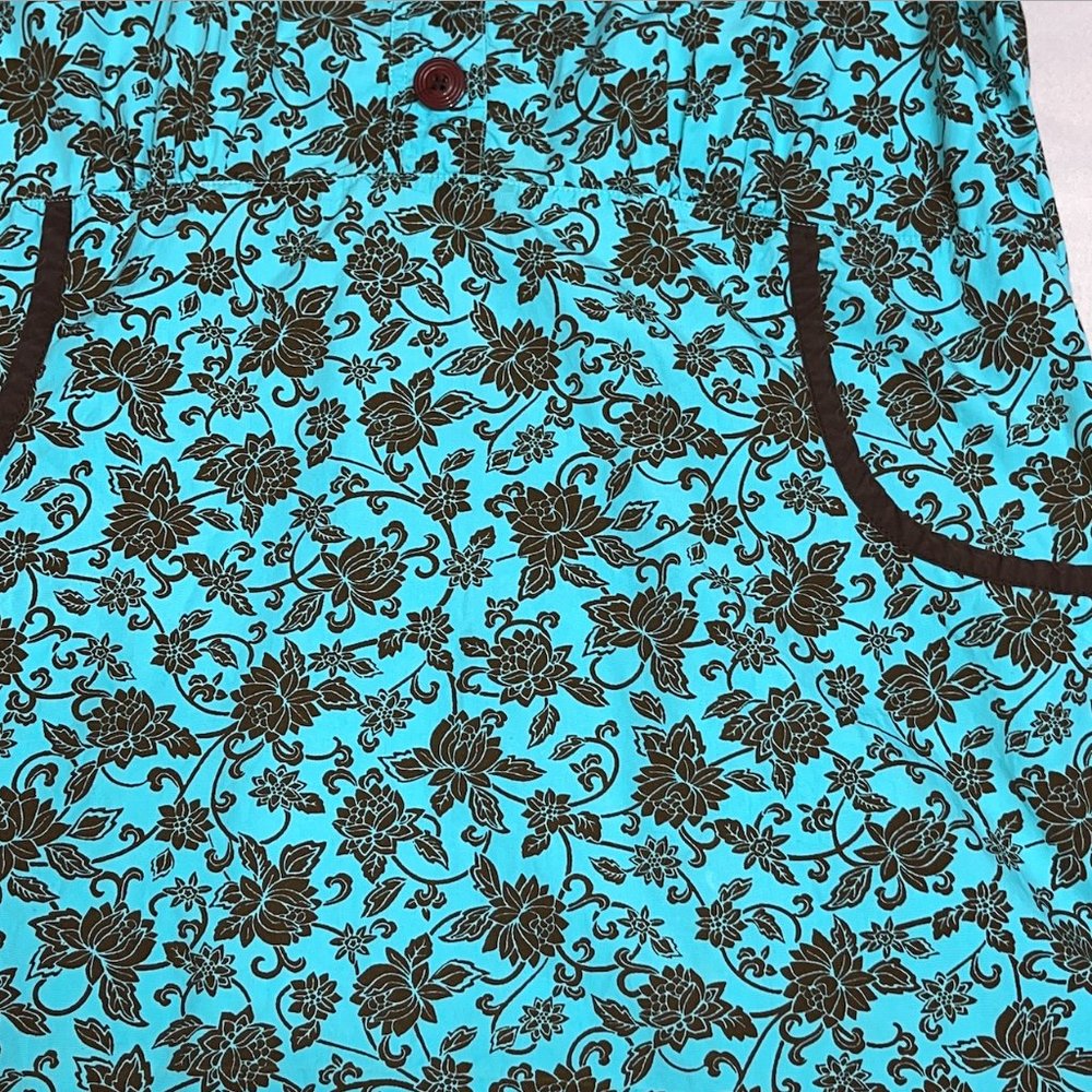 Healing Hands Teal Blue Green Brown Fall Floral - Picture 5 of 8